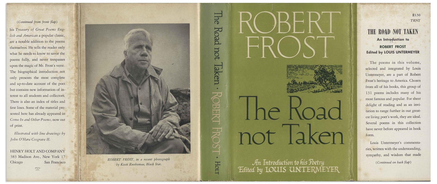 Robert Frost Signed Copy of His Poetry, ''The Road Not Taken''
